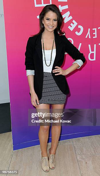 Actress Shelley Hennig attends the book launch party for "Days Of Our Lives" Executive Producer Ken Corday at The Paley Center for Media on April 29,...