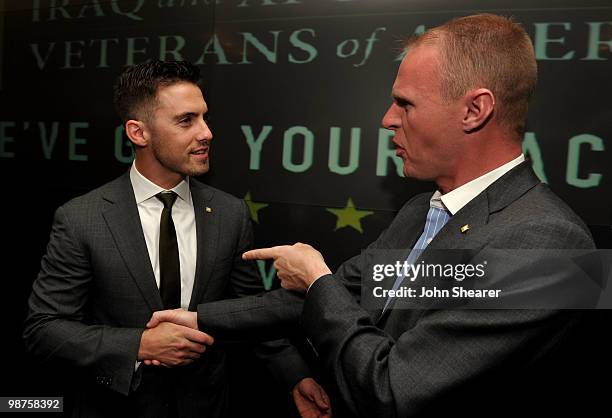 Actor Milo Ventimiglia and IAVA's Todd Bowers attend IAVA's Second Annual Heroes Celebration held at CAA on April 29, 2010 in Los Angeles, California.