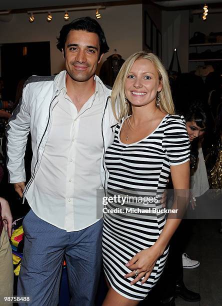 Actor Gilles Marini and actress Anya Benson attends the K-Swiss Party to launch the Vintage California Collection at Kitson on April 29, 2010 in...