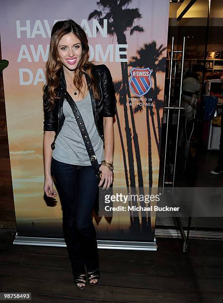 Actress Kayla Ewell attends the K-Swiss Party to launch the Vintage California Collection at Kitson on April 29, 2010 in Malibu, California.