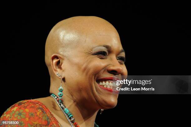 Dee Dee Bridgewater performs on stage during the New Orleans Jazz and Heritage Festival on April 28, 2010 in New Orleans, Louisiana. The Festival...