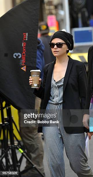 Ginnifer Goodwin on location for "Something Borrowed" on April 29, 2010 in New York City.