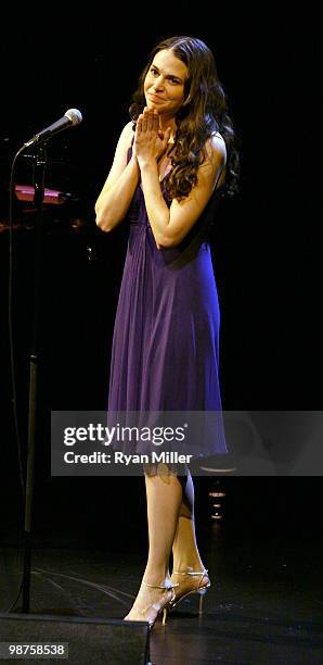 Actress Sutton Foster performs during "An Evening With Sutton Foster" at the Center Theatre Group's Kirk Douglas Theatre on April 29, 2010 in Culver...