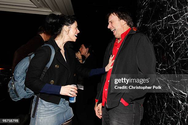 Comedians Sarah Silverman and Kevin Nealon attend "The Bedwetter" Book Launch Hosted By 944 and Absolut at Trousdale on April 29, 2010 in West...