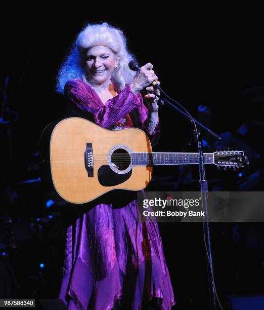 Judy Collins performs with Stephen Stills at St George Theatre on June 29, 2018 in New York City.