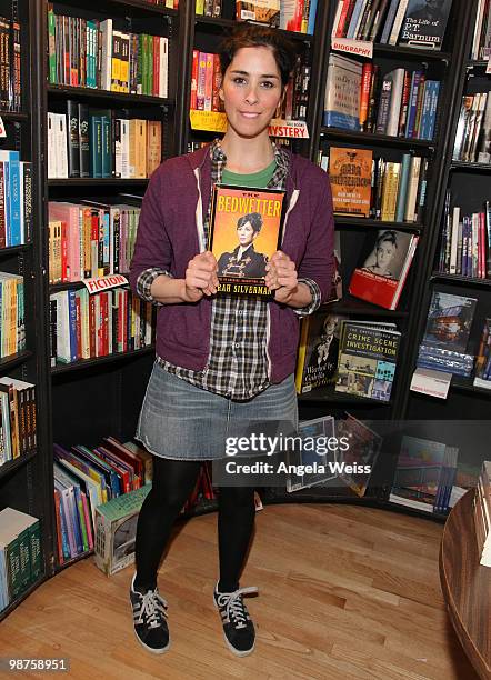 Comedian Sarah Silverman attends the book signing for her book 'The Bedwetter: Stories of Courage' at Book Soup on April 29, 2010 in West Hollywood,...