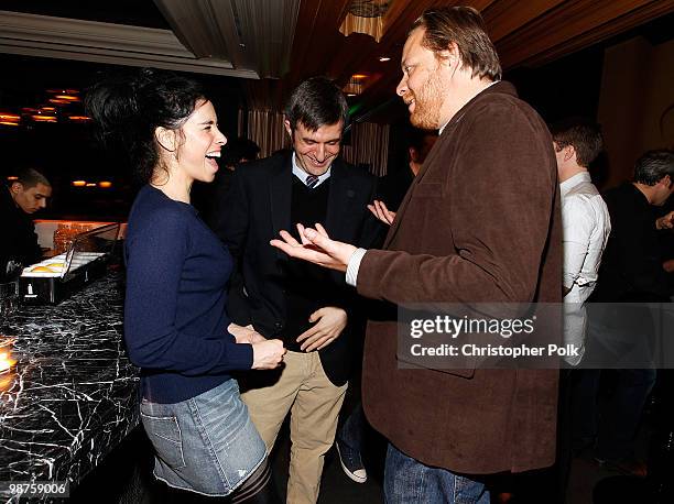 Comedian Sarah Silverman and Dave Rath attend "The Bedwetter" Book Launch Hosted By 944 and Absolut at Trousdale on April 29, 2010 in West Hollywood,...