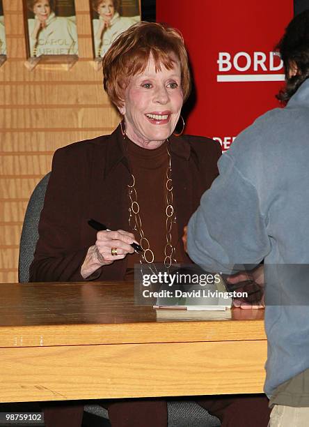 Actress Carol Burnett attends a signing for her book "This Time Together" at Borders Books & Music on April 29, 2010 in Westwood, California.