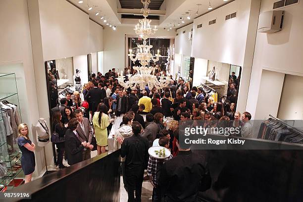 View of inside the store at the new cast member welcoming party for "Love, Loss, and What I Wore" at Elie Tahari Boutique Soho on April 29, 2010 in...