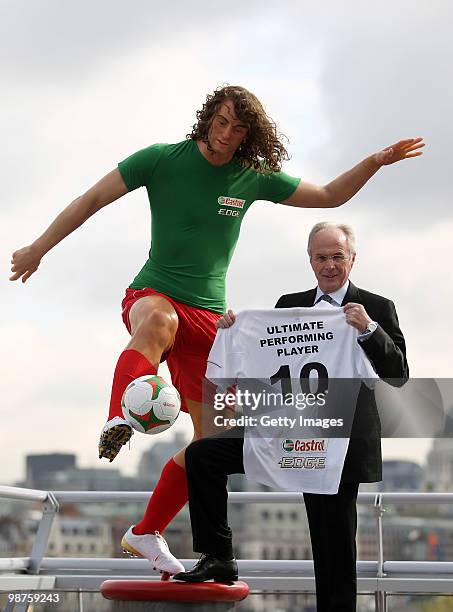 Sven-Goran Eriksson unveils the Castrol EDGE Ultimate Performing Player at the National Theatre on April 30, 2010 in London, England. Standing at 6ft...