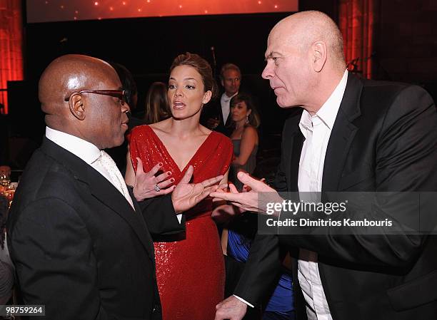 Antonio L.A. Reid, EVP of DKMS Americas Katharina Harf and founder of DKMS Peter Harf attend DKMS' 4th Annual Gala: Linked Against Leukemia at...