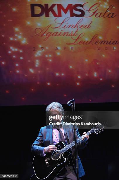 Jon Bon Jovi performs during the DKMS' 4th Annual Gala: Linked Against Leukemia at Cipriani 42nd Street on April 29, 2010 in New York City.