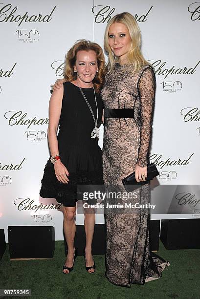 Vice President of Chopard Caroline Gruosi-Scheufele and actress Gwyneth Paltrow attends the star studded gala celebrating Chopard's 150 years of...