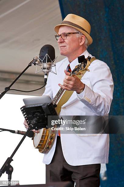 Actor, comedian, writer, playwright, producer and banjo musician Steve Martin performs with the Steep Canyon Rangers during day 4 of the 41st Annual...