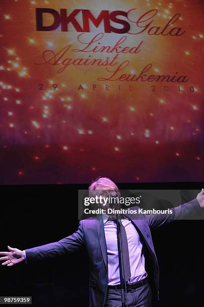 Jon Bon Jovi performs during the DKMS' 4th Annual Gala: Linked Against Leukemia at Cipriani 42nd Street on April 29, 2010 in New York City.
