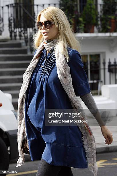 Claudia Schiffer Sighting on April 30, 2010 in London, England.