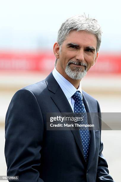 Damon Hill, the president of the BRDC during the launch of the new Grand Prix circuit at Silverstone on April 29, 2010 in Northampton, England.