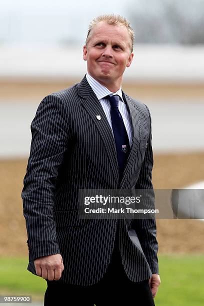 Johnny Herbert during the launch of the new Grand Prix circuit at Silverstone on April 29, 2010 in Northampton, England.
