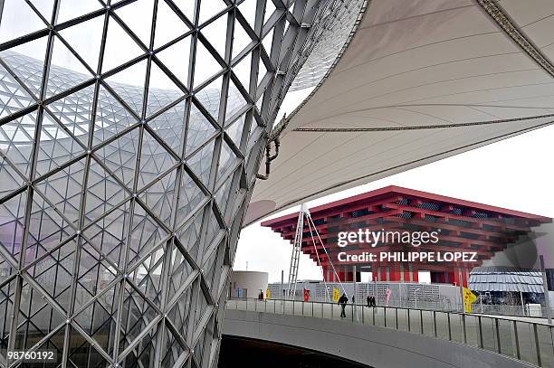 A picture shows the Chinese pavilion taken from the expo boulevard at the World Expo 2010 site in Shanghai on January 22, 2010. Shanghai will welcome...