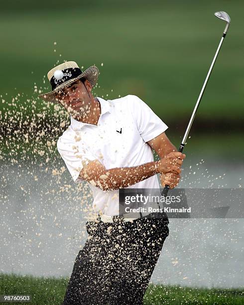 Alvaro Quiros of Spain on the par five 15th hole during the second round of the Open de Espana at the Real Club de Golf de Seville on April 30, 2010...