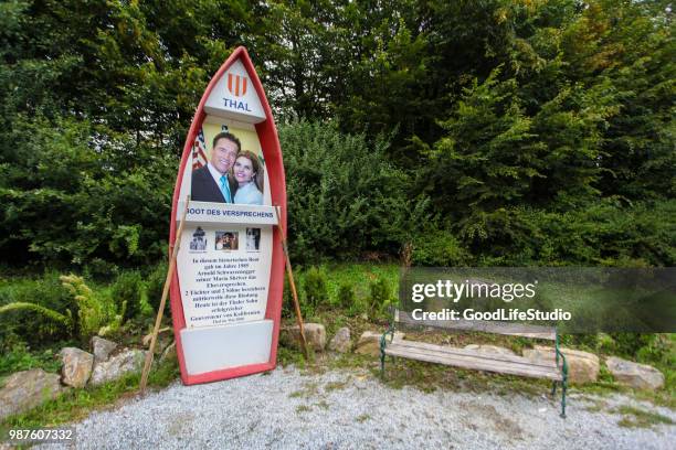 boat of promise on thalersee - thal austria stock pictures, royalty-free photos & images