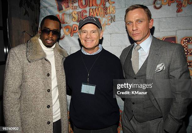 Sean "P Diddy" Combs, Bill Roedy, President of MTV Networks International and Daniel Craig