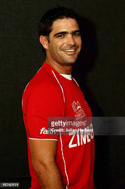 Gregory Lamb of The Zimbabwe Twenty20 squad poses for a portrait on April 26, 2010 in Gros Islet, Saint Lucia.