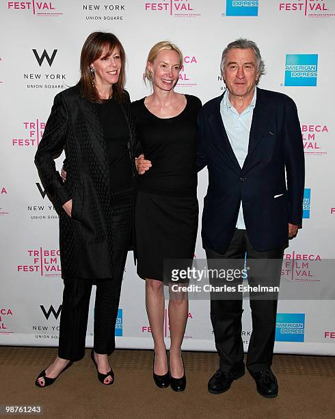 Jane Rosenthal, writer/director Feo Aladag and Robert De Niro attend Awards Night during the 9th Annual Tribeca Film Festival at the W New York -...