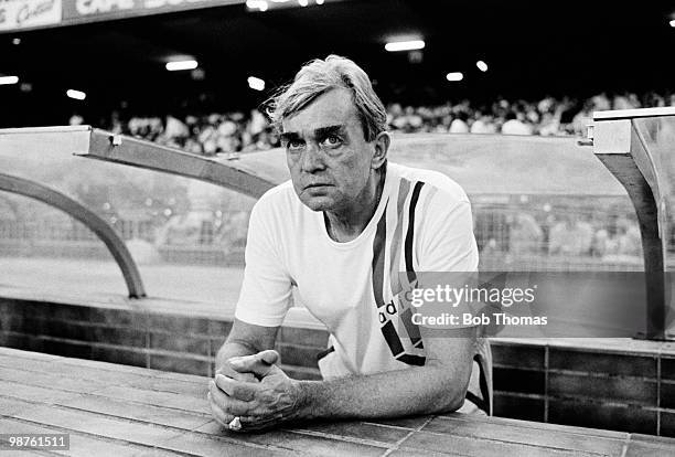 Hamburg coach Ernst Happel during the Gamper Tournament held at the Nou Camp Stadium in Barcelona on 20th August 1985. .