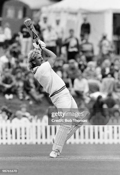 Ian Botham of Somerset and England batting during the Silk Cut World All Rounders Cricket Championships held at Arundel on 20th September 1985. .
