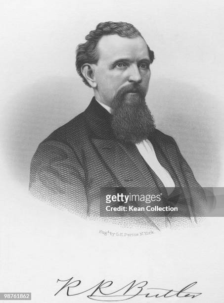 An engraved portrait of Roderick Randun Butler, ,circa 1880s, an American politician who served as a member of the United States House of...