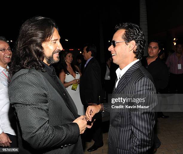 Exclusive* Marco Antonio Solis and Marc Anthony backstage at the 2010 Billboard Latin Music Awards at Coliseo de Puerto Rico José Miguel Agrelot on...