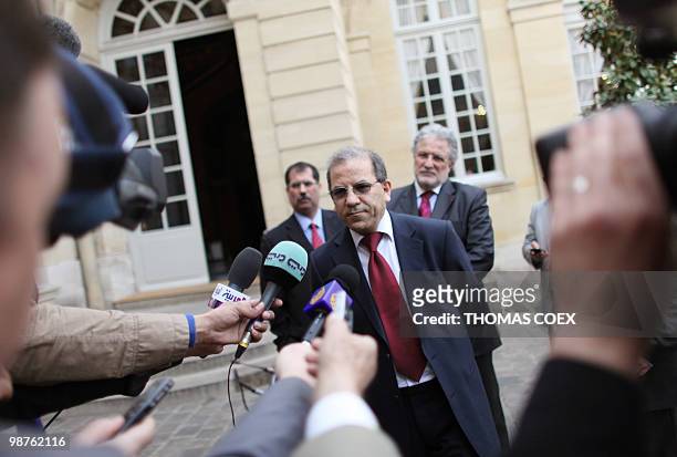President of the French Council of the Muslim Faith Mohammed Moussaoui answers journalist's questions after a meeting with France's Prime minister...