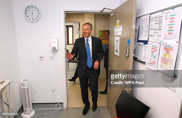 Former Prime Minister Tony Blair during a visit to Alexandra Avenue Health and Social Care Centre in Harrow as he returned to the Labour campaign...