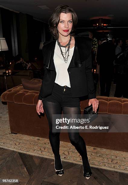 Actress Milla Jovovich attends a cocktail party hosted by Valentino on April 29, 2010 in West Hollywood, California.