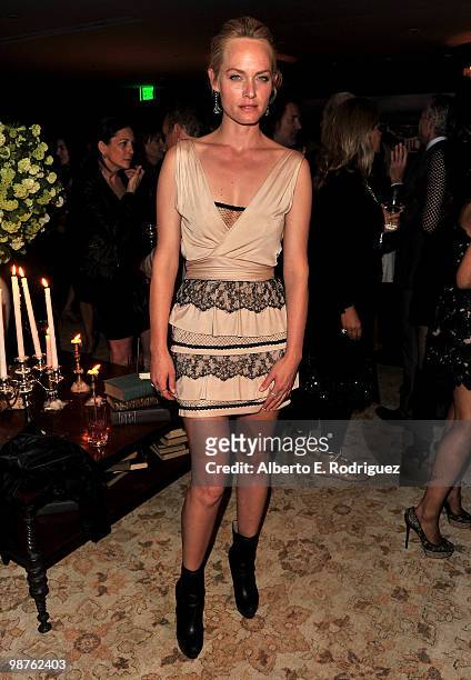 Model Amber Valletta attends a cocktail party hosted by Valentino on April 29, 2010 in West Hollywood, California.