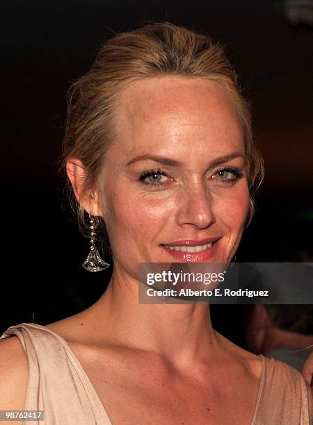 Model Amber Valletta attends a cocktail party hosted by Valentino on April 29, 2010 in West Hollywood, California.