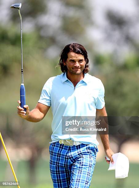 Johan Edfors of Sweden on the par five 9th hole during the second round of the Open de Espana at the Real Club de Golf de Seville on April 30, 2010...