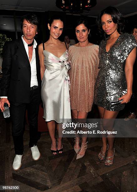 Designer Pier Paolo Piccioli, actress Jordana Brewster, designer Maria Grazia Chiuri and actress Sanaa Lathan attend a cocktail party hosted by...