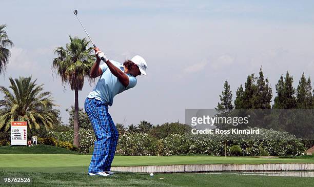 Johan Edfors of Sweden on the par five 9th hole during the second round of the Open de Espana at the Real Club de Golf de Seville on April 30, 2010...