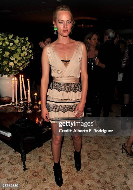 Model Amber Valletta attends a cocktail party hosted by Valentino on April 29, 2010 in West Hollywood, California.