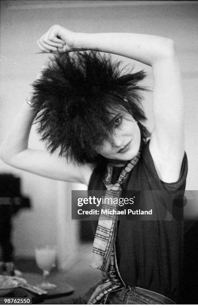 English singer Siouxsie Sioux of rock group Siouxsie And The Banshees, London, 1980.