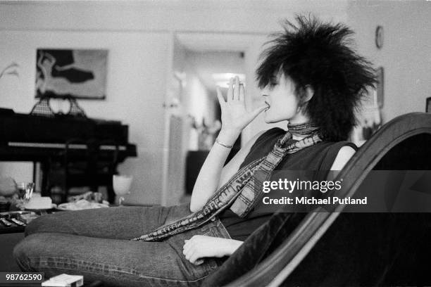 English singer Siouxsie Sioux of rock group Siouxsie And The Banshees, London, 1980.