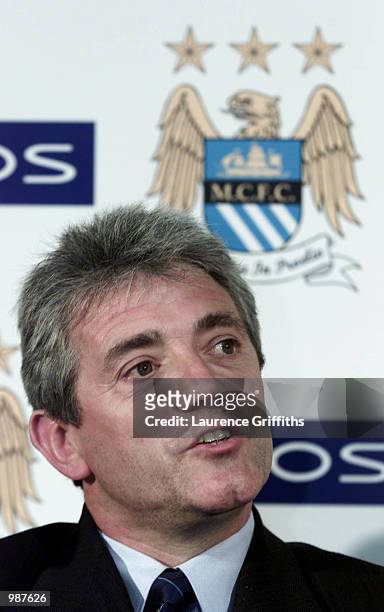 Kevin Keegan of Manchester City faces the press during a press conference to announce his return to managment at Maine Road, Manchester. Digital...