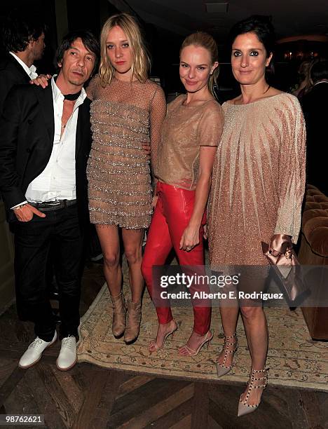 Designer Pier Paolo Piccioli, actress Chloe Sevigny, actress Kate Bosworth and designer Maria Grazia Chiuri attend a cocktail party hosted by...