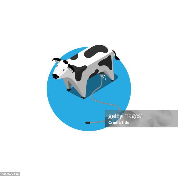 ilustrações de stock, clip art, desenhos animados e ícones de vector paper box animal,milking cow, - milking