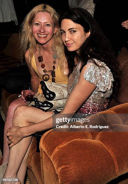 Desinger Magda Berliner and actress Shiva Rose attend a cocktail party hosted by Valentino on April 29, 2010 in West Hollywood, California.