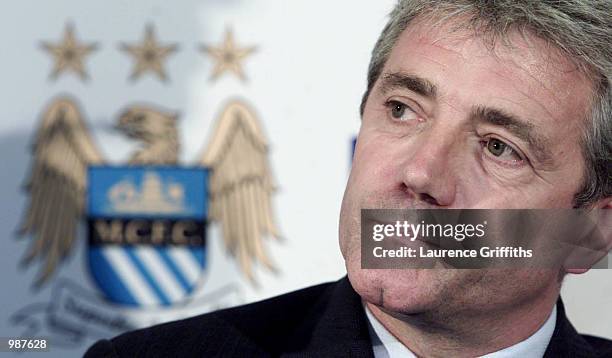 Kevin Keegan of Manchester City faces the press during a press conference to announce his return to managment at Maine Road, Manchester. Digital...