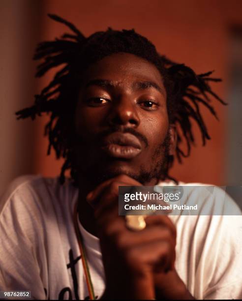 Jamaican reggae musician Buju Banton, London, September 1995.