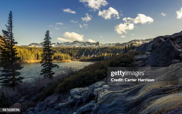 twin lakes, mammoth lakes, ca - harrison wood stock pictures, royalty-free photos & images